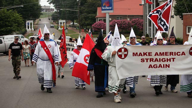 KKK Protests To "Make America Straight Again"